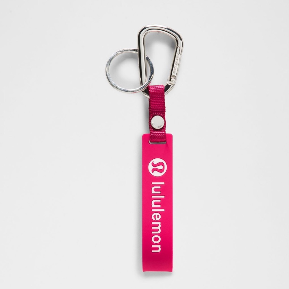 Lululemon Calypso Pink/Blissful Pink Silicon Keychain with Carabiner, NWT